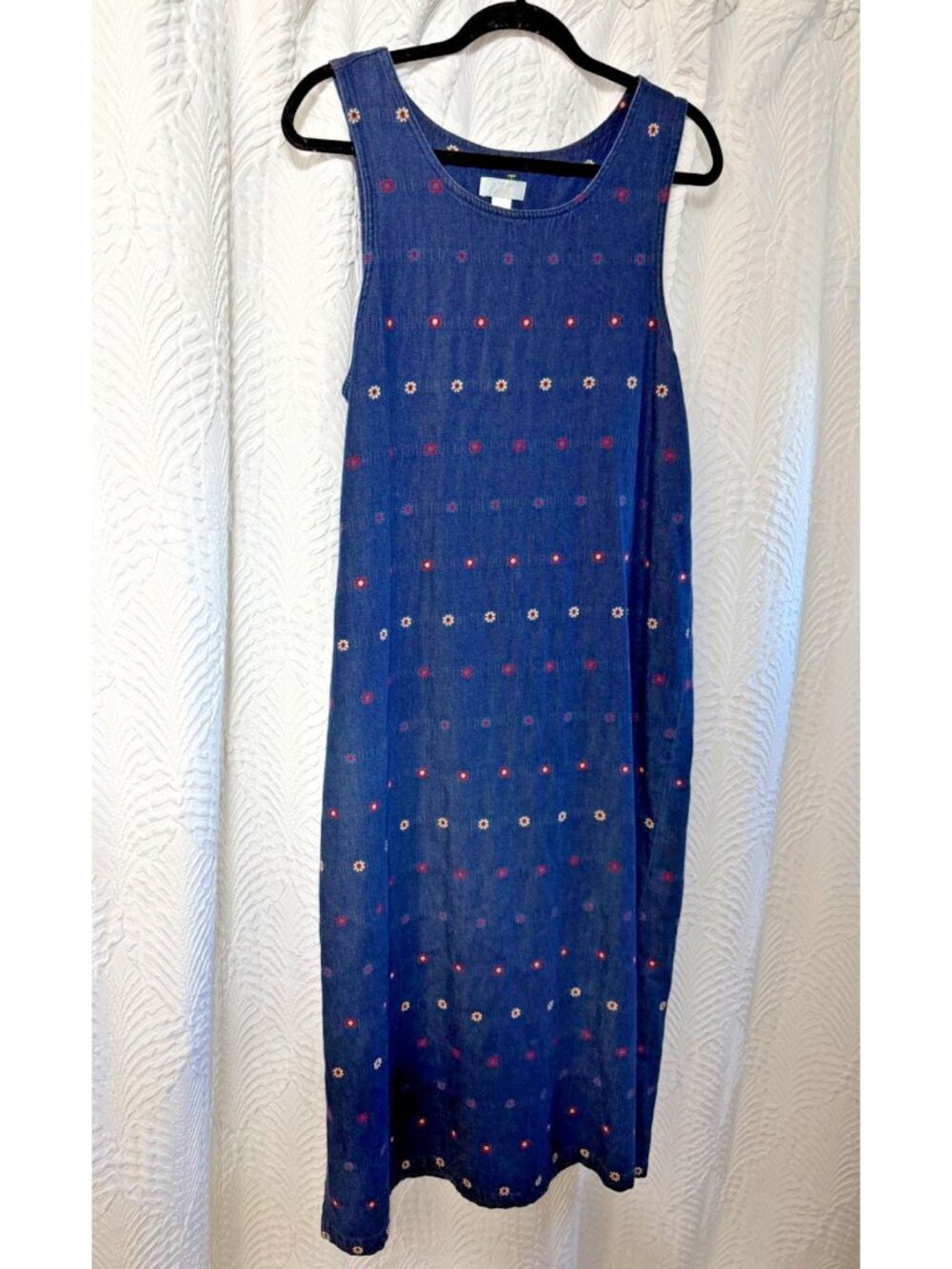 Christopher & Banks cotage core grandma denim dress sz M